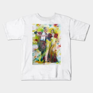 FRED ASTAIRE and GINGER ROGERS watercolor portrait .1 Kids T-Shirt
